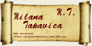 Milana Tapavica vizit kartica